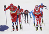 Paal Golberg of Norway, Kamil Bury of Poland skiing in men finals of the Cross country skiing sprint race of FIS Nordic skiing World Championships 2023 in Planica, Slovenia. Cross country skiing sprint race of FIS Nordic skiing World Championships 2023 were held in Planica Nordic Center in Planica, Slovenia, on Thursday, 23rd of February 2023.