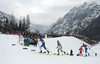 Joni Maki of Finland (22) , Johan Haeggstroem of Sweden and Niilo Moilanen of Finland skiing in men finals of the Cross country skiing sprint race of FIS Nordic skiing World Championships 2023 in Planica, Slovenia. Cross country skiing sprint race of FIS Nordic skiing World Championships 2023 were held in Planica Nordic Center in Planica, Slovenia, on Thursday, 23rd of February 2023.