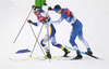 Johan Haeggstroem of Sweden and Niilo Moilanen of Finland skiing in men finals of the Cross country skiing sprint race of FIS Nordic skiing World Championships 2023 in Planica, Slovenia. Cross country skiing sprint race of FIS Nordic skiing World Championships 2023 were held in Planica Nordic Center in Planica, Slovenia, on Thursday, 23rd of February 2023.