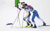 Johan Haeggstroem of Sweden and Niilo Moilanen of Finland skiing in men finals of the Cross country skiing sprint race of FIS Nordic skiing World Championships 2023 in Planica, Slovenia. Cross country skiing sprint race of FIS Nordic skiing World Championships 2023 were held in Planica Nordic Center in Planica, Slovenia, on Thursday, 23rd of February 2023.