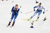 Annika Malacinski of USA and Minja Korhonen of Finland skiing in women Nordic combined race of FIS Nordic skiing World Championships 2023 in Planica, Slovenia. Nordic combined skiing race of FIS Nordic skiing World Championships 2023 were held in Planica Nordic Center in Planica, Slovenia, on Friday, 24th of February 2023.