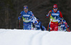 Iivo Niskanen of Finland and Simen Hegstad Krueger of Norway skiing in men cross country skiing skiathlon (15km classic and 15km free) race of FIS Nordic skiing World Championships 2023 in Planica, Slovenia. Cross country skiing skiathlon race of FIS Nordic skiing World Championships 2023 were held in Planica Nordic Center in Planica, Slovenia, on Friday, 24th of February 2023.