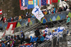 Finnish fans during the men cross country skiing skiathlon (15km classic and 15km free) race of FIS Nordic skiing World Championships 2023 in Planica, Slovenia. Cross country skiing skiathlon race of FIS Nordic skiing World Championships 2023 were held in Planica Nordic Center in Planica, Slovenia, on Friday, 24th of February 2023.