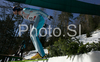 Jussi Hautamaeki of Finland takes off during first training jump of FIS Ski jumping World Cup finals in Planica, Slovenia. Training and qualification sessions for FIS Ski jumping World cup were held in Planica, Slovenia, on K215 ski flying hill on 13th of March, 2008.  <br> FIS Ski jumping World cup finals were held in Planica, Slovenia between 13th and 16th of March 2008.

