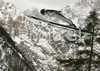 Borek Sedlak of Czech soars through the air during qualification jump of FIS Ski jumping World Cup finals in Planica, Slovenia. Training and qualification sessions for FIS Ski jumping World cup were held in Planica, Slovenia, on K215 ski flying hill on 13th of March, 2008.  <br> FIS Ski jumping World cup finals were held in Planica, Slovenia between 13th and 16th of March 2008.
