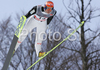 Roar Ljoekelsoey of Norway soars through the air during training jump of FIS Ski jumping World Cup finals in Planica, Slovenia. Training session for FIS Ski jumping World cup was held in Planica, Slovenia, on K215 ski flying hill on 14th of March, 2008.  <br> FIS Ski jumping World cup finals were held in Planica, Slovenia between 13th and 16th of March 2008.

