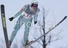 Robert Kranjec of Slovenia soars through the air during training jump of FIS Ski jumping World Cup finals in Planica, Slovenia. Training session for FIS Ski jumping World cup was held in Planica, Slovenia, on K215 ski flying hill on 14th of March, 2008.  <br> FIS Ski jumping World cup finals were held in Planica, Slovenia between 13th and 16th of March 2008.
