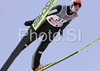 Anders Jacobsen of Norway soars through the air during training jump of FIS Ski jumping World Cup finals in Planica, Slovenia. Training session for FIS Ski jumping World cup was held in Planica, Slovenia, on K215 ski flying hill on 14th of March, 2008.  <br> FIS Ski jumping World cup finals were held in Planica, Slovenia between 13th and 16th of March 2008.
