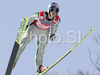 Thomas Morgenstern of Austria soars through the air during training jump of FIS Ski jumping World Cup finals in Planica, Slovenia. Training session for FIS Ski jumping World cup was held in Planica, Slovenia, on K215 ski flying hill on 14th of March, 2008.  <br> FIS Ski jumping World cup finals were held in Planica, Slovenia between 13th and 16th of March 2008.
