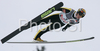 Janne Happonen of Finland soars through the air during first series of day 1 of FIS Ski jumping World Cup finals in Planica, Slovenia. Day 1 of FIS Ski jumping World cup finals was held in Planica, Slovenia, on K215 ski flying hill on 14th of March, 2008.  <br> FIS Ski jumping World cup finals were held in Planica, Slovenia between 13th and 16th of March 2008.
