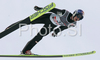 Gregor Schlierenzauer of Austria soars through the air during first series of day 1 of FIS Ski jumping World Cup finals in Planica, Slovenia. Day 1 of FIS Ski jumping World cup finals was held in Planica, Slovenia, on K215 ski flying hill on 14th of March, 2008.  <br> FIS Ski jumping World cup finals were held in Planica, Slovenia between 13th and 16th of March 2008.
