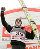Winner Gregor Schlierenzauer of Austria celebrate his medal won in first race of FIS Ski jumping World Cup finals in Planica, Slovenia. Training and qualification sessions for FIS Ski jumping World cup were held in Planica, Slovenia, on K215 ski flying hill on 14th of March, 2008.  <br> FIS Ski jumping World cup finals were held in Planica, Slovenia between 13th and 16th of March 2008.
