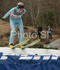 Jussi Hautamaeki of Finland takes off during training jump of FIS Ski jumping World Cup finals in Planica, Slovenia. Training session for FIS Ski jumping World cup was held in Planica, Slovenia, on K215 ski flying hill on 14th of March, 2008.  <br> FIS Ski jumping World cup finals were held in Planica, Slovenia between 13th and 16th of March 2008.
