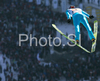 David Lazzaroni of France soars through the air during training jump of FIS Ski jumping World Cup finals in Planica, Slovenia. Training session for team event of FIS Ski jumping World cup was held in Planica, Slovenia, on K215 ski flying hill on 15th of March, 2008.  <br> FIS Ski jumping World cup finals were held in Planica, Slovenia between 13th and 16th of March 2008.
