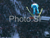 Jussi Hautamaeki of Finland soars through the air during training jump of FIS Ski jumping World Cup finals in Planica, Slovenia. Training session for team event of FIS Ski jumping World cup was held in Planica, Slovenia, on K215 ski flying hill on 15th of March, 2008.  <br> FIS Ski jumping World cup finals were held in Planica, Slovenia between 13th and 16th of March 2008.
