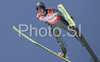 Thomas Morgenstern of Austria soars through the air during first series of team event of FIS Ski jumping World Cup finals in Planica, Slovenia. Team event of FIS Ski jumping World cup finals was held in Planica, Slovenia, on K215 ski flying hill on 15th of March, 2008.  <br> FIS Ski jumping World cup finals were held in Planica, Slovenia between 13th and 16th of March 2008.
