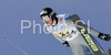 Emmanuel Chedal of France soars through the air during first series of team event of FIS Ski jumping World Cup finals in Planica, Slovenia. Team event of FIS Ski jumping World cup finals was held in Planica, Slovenia, on K215 ski flying hill on 15th of March, 2008.  <br> FIS Ski jumping World cup finals were held in Planica, Slovenia between 13th and 16th of March 2008.
