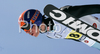 Anders Bardal of Norway soars through the air during first series of team event of FIS Ski jumping World Cup finals in Planica, Slovenia. Team event of FIS Ski jumping World cup finals was held in Planica, Slovenia, on K215 ski flying hill on 15th of March, 2008.  <br> FIS Ski jumping World cup finals were held in Planica, Slovenia between 13th and 16th of March 2008.
