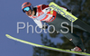 Andreas Kofler of Austria soars through the air during first series of team event of FIS Ski jumping World Cup finals in Planica, Slovenia. Team event of FIS Ski jumping World cup finals was held in Planica, Slovenia, on K215 ski flying hill on 15th of March, 2008.  <br> FIS Ski jumping World cup finals were held in Planica, Slovenia between 13th and 16th of March 2008.
