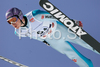 Martin Schmitt of Germany soars through the air during first series of team event of FIS Ski jumping World Cup finals in Planica, Slovenia. Team event of FIS Ski jumping World cup finals was held in Planica, Slovenia, on K215 ski flying hill on 15th of March, 2008.  <br> FIS Ski jumping World cup finals were held in Planica, Slovenia between 13th and 16th of March 2008.
