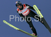Gregor Schlierenzauer of Austria soars through the air during first series of team event of FIS Ski jumping World Cup finals in Planica, Slovenia. Team event of FIS Ski jumping World cup finals was held in Planica, Slovenia, on K215 ski flying hill on 15th of March, 2008.  <br> FIS Ski jumping World cup finals were held in Planica, Slovenia between 13th and 16th of March 2008.
