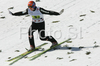 Anders Jacobsen of Norway lands in second jump in team event of FIS Ski jumping World Cup finals in Planica, Slovenia. Team event of FIS Ski jumping World cup was held in Planica, Slovenia, on K215 ski flying hill on 15th of March, 2008.  <br> FIS Ski jumping World cup finals were held in Planica, Slovenia between 13th and 16th of March 2008.
