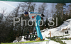 David Lazzaroni of France takes off during training jump of FIS Ski jumping World Cup finals in Planica, Slovenia. Training session for team event of FIS Ski jumping World cup was held in Planica, Slovenia, on K215 ski flying hill on 15th of March, 2008.  <br> FIS Ski jumping World cup finals were held in Planica, Slovenia between 13th and 16th of March 2008.
