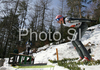 Georg Spaeth of Germany takes off during training jump of FIS Ski jumping World Cup finals in Planica, Slovenia. Training session for team event of FIS Ski jumping World cup was held in Planica, Slovenia, on K215 ski flying hill on 15th of March, 2008.  <br> FIS Ski jumping World cup finals were held in Planica, Slovenia between 13th and 16th of March 2008.
