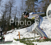 Emmanuel Chedal of France takes off during training jump of FIS Ski jumping World Cup finals in Planica, Slovenia. Training session for team event of FIS Ski jumping World cup was held in Planica, Slovenia, on K215 ski flying hill on 15th of March, 2008.  <br> FIS Ski jumping World cup finals were held in Planica, Slovenia between 13th and 16th of March 2008.
