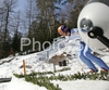 Vincent Descombes Sevoie of France takes off during training jump of FIS Ski jumping World Cup finals in Planica, Slovenia. Training session for team event of FIS Ski jumping World cup was held in Planica, Slovenia, on K215 ski flying hill on 15th of March, 2008.  <br> FIS Ski jumping World cup finals were held in Planica, Slovenia between 13th and 16th of March 2008.
