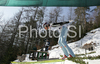 Bjoern Einar Romoeren of Norway takes off during training jump of FIS Ski jumping World Cup finals in Planica, Slovenia. Training session for team event of FIS Ski jumping World cup was held in Planica, Slovenia, on K215 ski flying hill on 15th of March, 2008.  <br> FIS Ski jumping World cup finals were held in Planica, Slovenia between 13th and 16th of March 2008.
