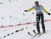 Matti Hautamaeki of Finland lands during training jump of FIS Ski jumping World Cup finals in Planica, Slovenia. Training session for race of FIS Ski jumping World cup was held in Planica, Slovenia, on K215 ski flying hill on 16th of March, 2008.  <br> FIS Ski jumping World cup finals were held in Planica, Slovenia between 13th and 16th of March 2008.
