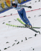 Gregor Schlierenzauer of Austria lands during training jump of FIS Ski jumping World Cup finals in Planica, Slovenia. Training session for race of FIS Ski jumping World cup was held in Planica, Slovenia, on K215 ski flying hill on 16th of March, 2008.  <br> FIS Ski jumping World cup finals were held in Planica, Slovenia between 13th and 16th of March 2008.
