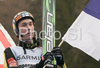 Third placed Janne Happonen of Finland celebrate his medal won in last race of FIS Ski jumping World Cup finals in Planica, Slovenia. Last race of FIS Ski jumping World cup were held in Planica, Slovenia, on K215 ski flying hill on 16th of March, 2008.  <br> FIS Ski jumping World cup finals were held in Planica, Slovenia between 13th and 16th of March 2008.
