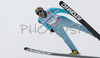 Matti Hautamaeki of Finland soars through the air in second jump of last race of FIS Ski jumping World Cup finals in Planica, Slovenia. Last race of FIS Ski jumping World cup was held in Planica, Slovenia, on K215 ski flying hill on 16th of March, 2008.  <br> FIS Ski jumping World cup finals were held in Planica, Slovenia between 13th and 16th of March 2008.
