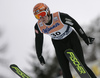Ville Larinto of Finland soars through the air during first round of day 1 of FIS Ski jumping World Cup finals in Planica, Slovenia. First day of FIS Ski jumping World cup finals was held on Friday, 20th of March 2009 in Planica, Slovenia.
