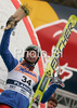 Third placed Dimitry Vassiliev of Russia celebrates his medal won in day 1 of FIS Ski jumping World Cup finals in Planica, Slovenia. First day of FIS Ski jumping World cup finals was held on Friday, 20th of March 2009 in Planica, Slovenia.
