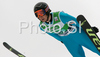 Yoann Morel of France soars through the air during first round of Team competition of FIS Ski jumping World Cup finals in Planica, Slovenia. Team competition of FIS Ski jumping World cup finals was held on Saturday, 21st of March 2009 in Planica, Slovenia.
