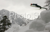 Harri Olli of Finland soars through the air during trial round of Team competition of FIS Ski jumping World Cup finals in Planica, Slovenia. Team competition of FIS Ski jumping World cup finals was held on Saturday, 21st of March 2009 in Planica, Slovenia.
