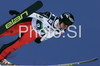 Third placed Robert Kranjec of Slovenia soars through the air during first round of final race of FIS Ski jumping World Cup finals in Planica, Slovenia. Last race of FIS Ski jumping World cup 2008-09 was held on Sunday, 22nd of March 2009 in Planica, Slovenia.
