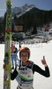 Winner Harri Olli of Finland reacts in outrun after second round of final race of FIS Ski jumping World Cup finals in Planica, Slovenia. Last race of FIS Ski jumping World cup 2008-09 was held on Sunday, 22nd of March 2009 in Planica, Slovenia.
