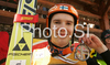 Second placed Harri Olli of Finland celebrate his overall Sk flying World Cup medal after final race of FIS Ski jumping World Cup finals in Planica, Slovenia. Last race of FIS Ski jumping World cup 2008-09 was held on Sunday, 22nd of March 2009 in Planica, Slovenia.
