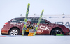 Winner Gregor Schlierenzauer of Austria celebrates after he competed during Final round of the FIS Ski Jumping World Cup event of the 58th Four Hills ski jumping tournament, on January 3, 2010 in Bergisel, Innsbruck, Austria.(Photo by Vid Ponikvar / Sportida)
