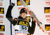 Janne Ahonen of Finland celebrates winning second place at the 58th Four Hills ski jumping tournament at the medal ceremony, on January 6, 2010 in Bischofshofen, Austria.
