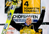 Andreas Kofler of Austria celebrates winning the 58th Four Hills ski jumping tournament at the medal ceremony, on January 6, 2010 in Bischofshofen, Austria.
