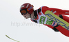 Harri Olli of Finland soars through the air during first day of FIS Ski flying World championships in Planica, Slovenia. First day of FIS Ski flying World Championships was held on Friday, 19th of March 2010, in Planica, Slovenia.
