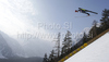 Janne Happonen of Finland soars through the air during his ski jump of second day of FIS Ski flying World championships in Planica, Slovenia. Second day of FIS Ski flying World Championships was held on Saturday, 20th of March 2010, in Planica, Slovenia.
