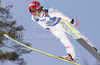 Tom Hilde of Norway soars through the air during his ski jump of second day of FIS Ski flying World championships in Planica, Slovenia. Second day of FIS Ski flying World Championships was held on Saturday, 20th of March 2010, in Planica, Slovenia.
