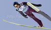Emmanuel Chedal of France soars through the air during his ski jump of second day of FIS Ski flying World championships in Planica, Slovenia. Second day of FIS Ski flying World Championships was held on Saturday, 20th of March 2010, in Planica, Slovenia.
