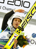 Winner Simon Ammann of Switzerland celebrates his medal won in FIS Ski flying World championships in Planica, Slovenia. Second day of FIS Ski flying World Championships was held on Saturday, 20th of March 2010, in Planica, Slovenia.
